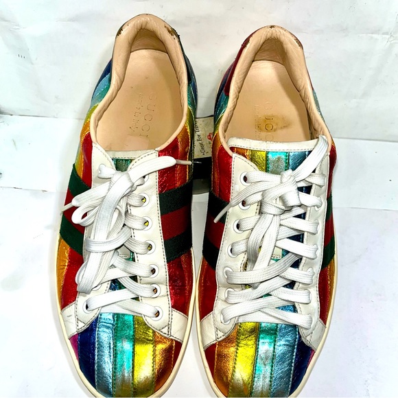 Gucci Other - Metallic rainbow gucci tennis shoes